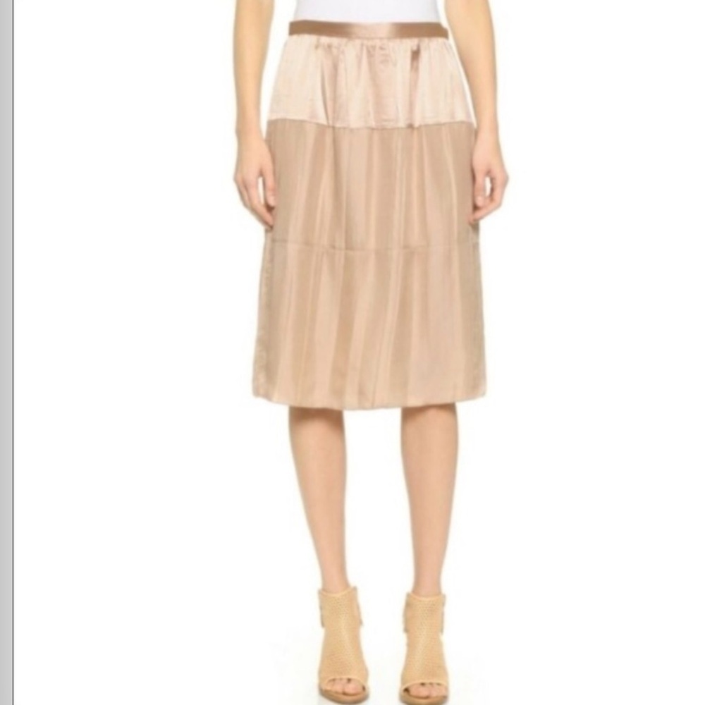 Rag & Bone Maria silk skirt in the Rugby Tan color